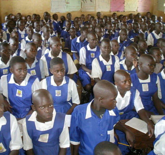 Schoolchildren in a Ugandan classroom